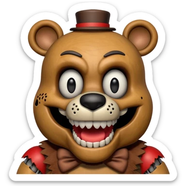 The head of Freddy Fazbear of five nights at Freddy sticker