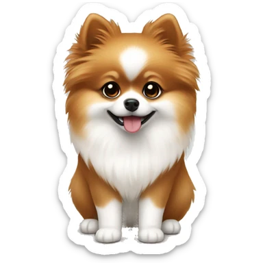 Pomeranian White and brown. cute sticker