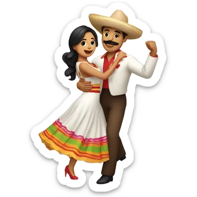 mexican couple dancing salsa sticker