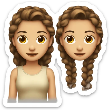 Niña de 14 años con pelo largo castaño y rizado, con ojos color hazel sticker