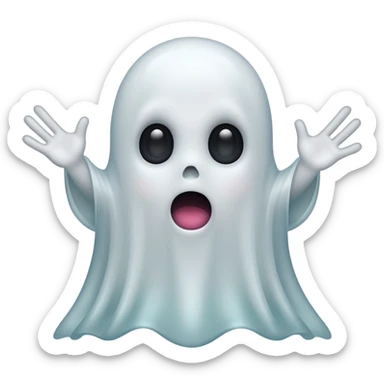 surprised ghost sticker