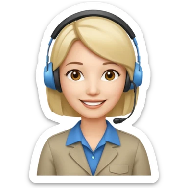 40 year old female with a bob, work as a facilitator, in the middle of a workshop sticker