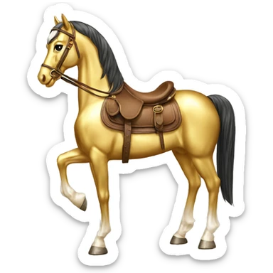 Gilded saddle vintage horse sticker