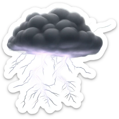Gray Storm clouds with lightning sticker