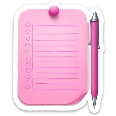 Light pink to do list with pen sticker