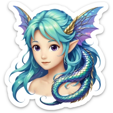 Anime Fae Dragon She her sticker