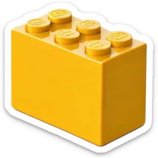 yellow LEGO brick, simple and iconic sticker