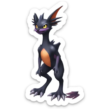 Edgy Cool Nargacuga-Noivern-Pokémon-fusion-cat Full Body sticker