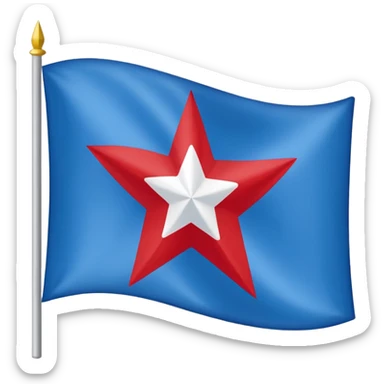 Bandera gallega cambiando el escudo por una estrella roja en el medio sticker