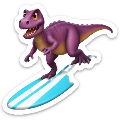 Surfing dino  sticker