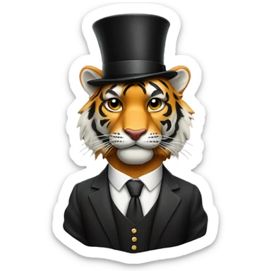Rich tiger with a suit and top hat sticker