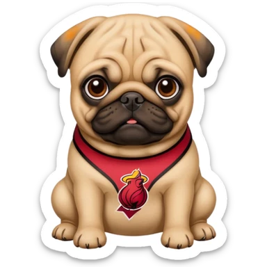 miami heat logo pug dog sticker