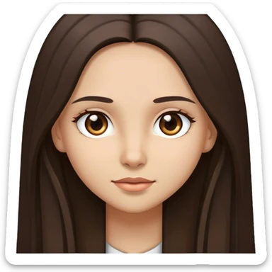 A girl with long hair and dark brown straight brown eyes  sticker