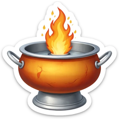can you make a medieval looking silver fire basin with a fire coming out of the top sticker