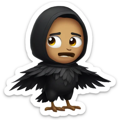 raven in an evil costume sticker