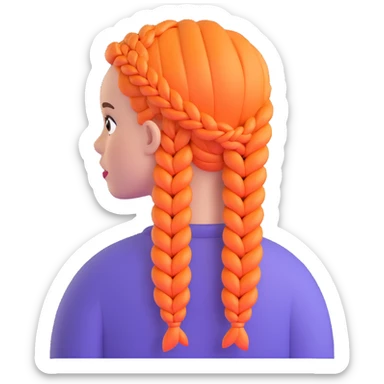 Character with perfect French braids hairstyle sticker