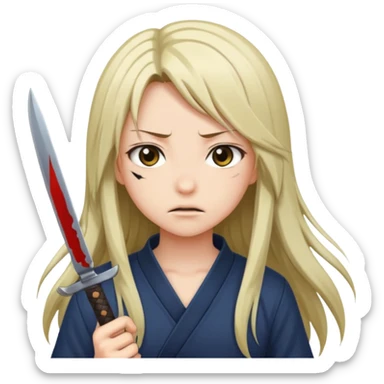 Anime girl with knife sticker