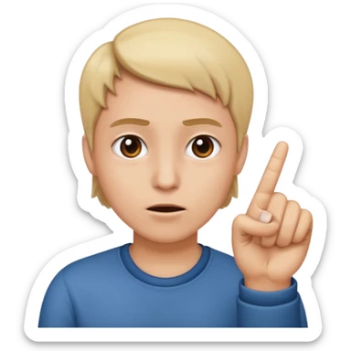 a nonchalant face with a finger pointing towards to the face sticker