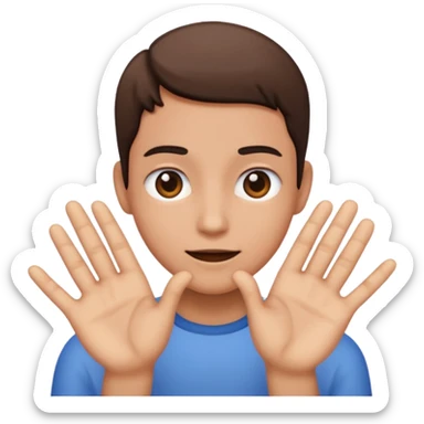 😝 with hands opening through  sticker