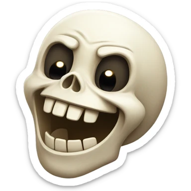 A laughing skull sticker
