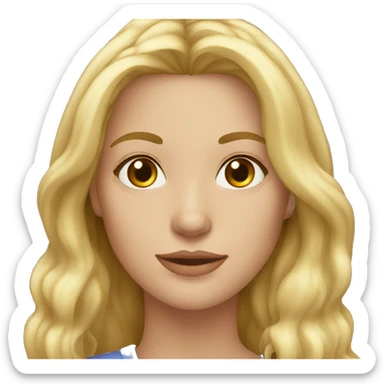 Blonde 30yo woman, long hair, hazel eyes sticker