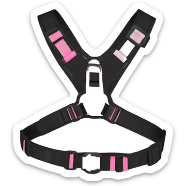 Black pink fashion chest harness sticker