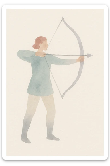 archer, watercolor style, soft edges, artistic sticker