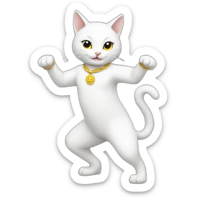White gato dance sticker