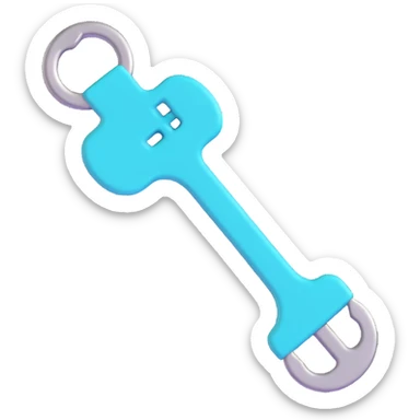 turquoise wrench emoji, modern and playful sticker