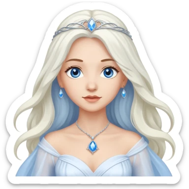Good Witch of the North from the Wizard of Oz with light skin, blue eyes, white long hair, white outfit sticker