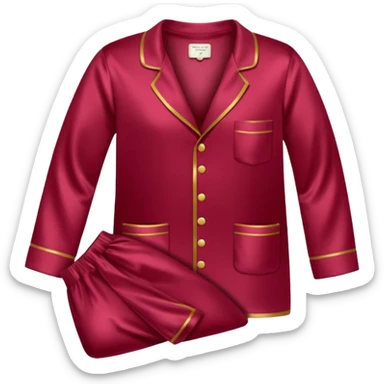 Pijama de satin color rojo vino sticker