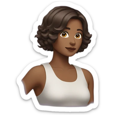 Une brune avec une coupe au carré sticker