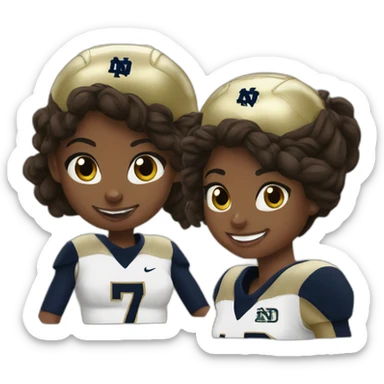 3 girls notre dame football sticker