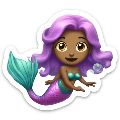 mermaid bubbles sticker