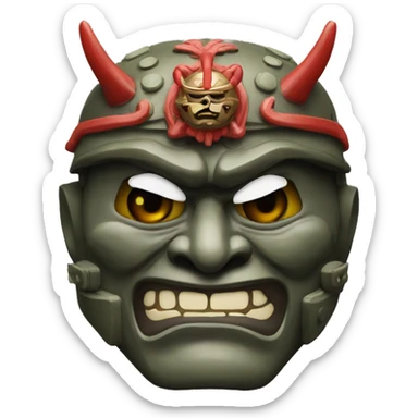 russian military japanese oni mask sticker