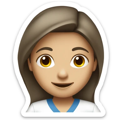 Brunette Female nurse long hair playing tennis sticker