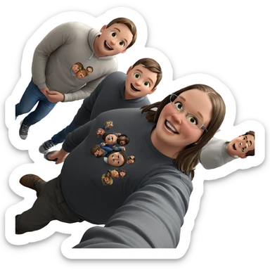 boys smiling from above sticker
