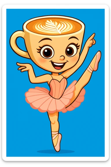 Remove the base under her foot, keep the figure exactly identical to the original, but transform the style to a 'Rende Cartoon' style. No other changes. The style should reflect a vibrant, clean, cartoonish look typical of Rende Cartoon style. sticker