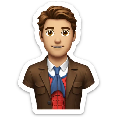 handsome brown hair spiderman torso sticker