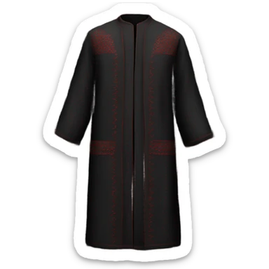 palestinian thobe, black fabric with red stitching sticker