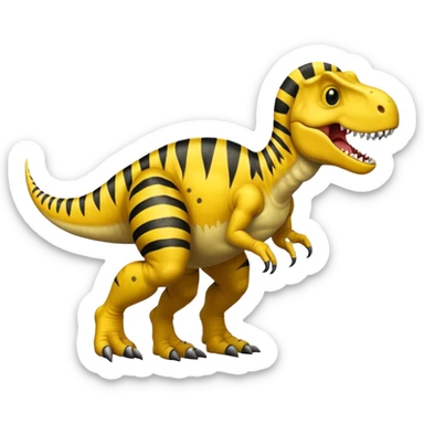 Dinosaurio amarillo con rayas negras sticker