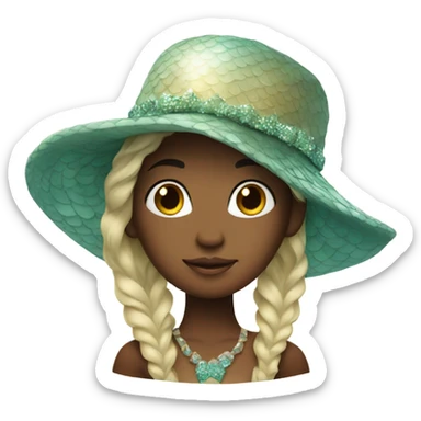 A mermaid with a hat sticker