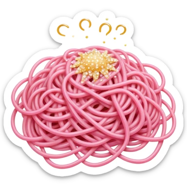Pink sparkles spaghetti sticker