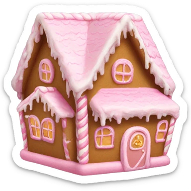 Light pink gingerbread house sticker