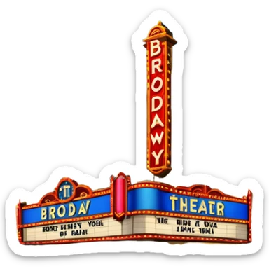haz un emoji del teatro de broadway en new york  mas realista y mejor sticker