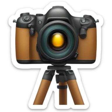 Camera with flash on a tripod sticker