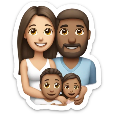 Mum, dad, daughter and newborn  sticker