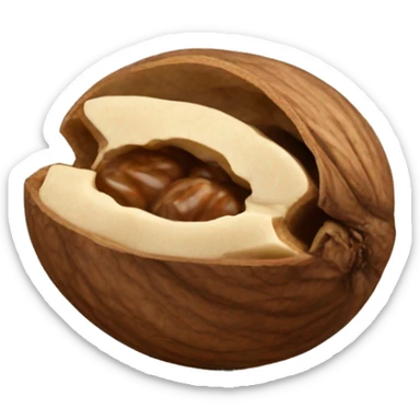 a walnut inside an edible date sticker