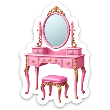 pink DRESSING TABLE sticker