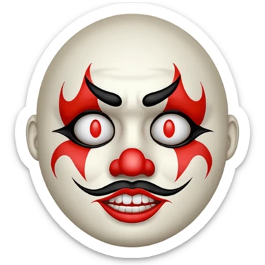 The simple Insane Clown Posse face makeup on a simple round emoji sticker